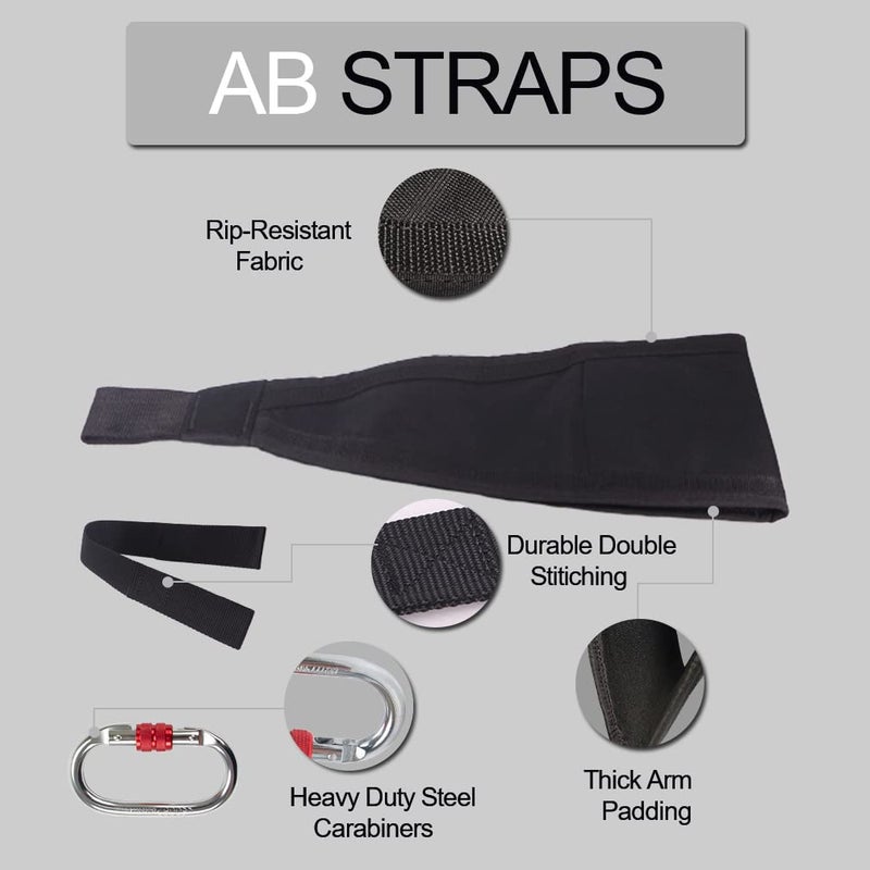 DASKING Hanging Ab Straps with Quick Locks - 1 Pair Gym Sling Straps for Pull Up Bar, Core & Abdominal Workouts - Image 5